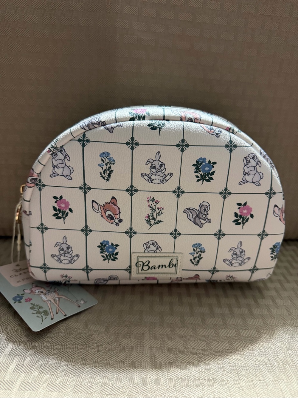 Disney Bambi White Floral Printed Cosmetic Bag